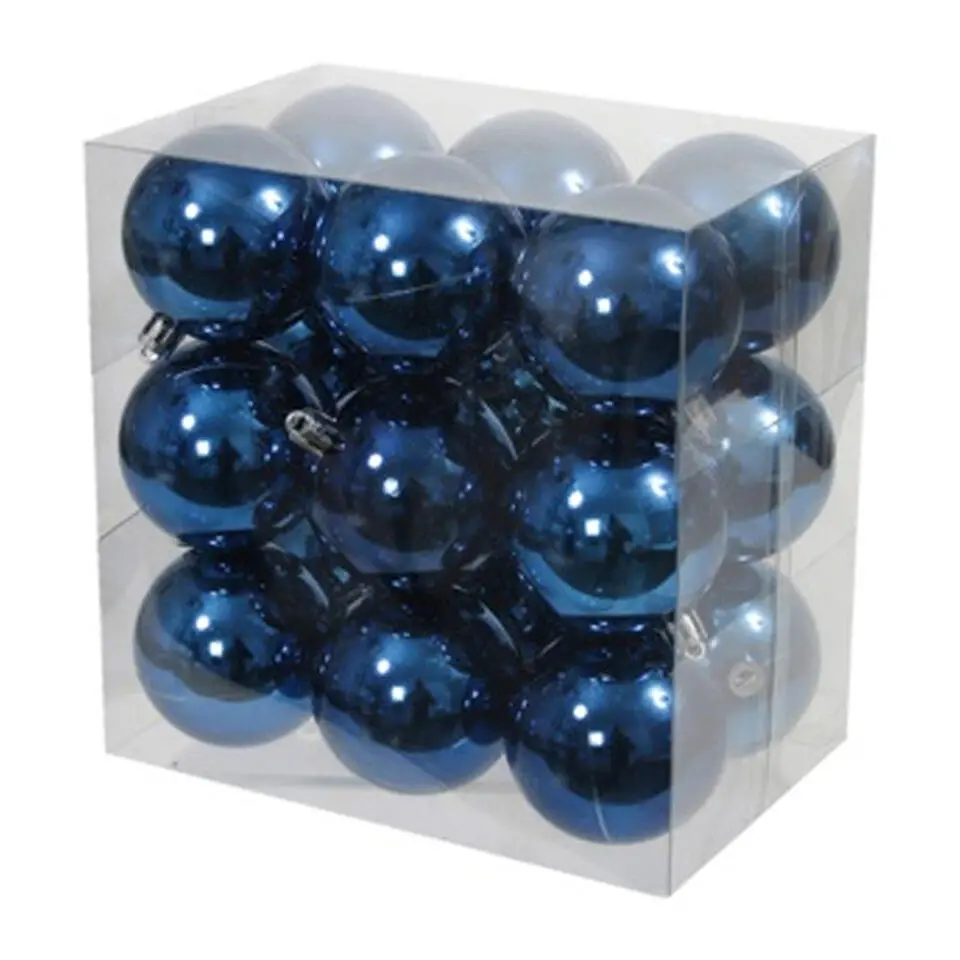 Othmar Decorations kerstballen - 18x stuks - 6 cm - blauw