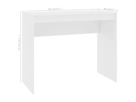 Bureau Blanc 90x40x72 cm Bois d'ingénierie