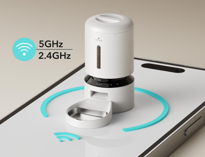 (5L) Granary Automatic Feeder Automatischer Haustier Futter Spender inkl. Kamera / App Steuerung iOS/Android (PL-AF203-94W) - Weiss