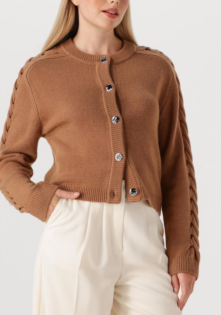 camel dante6 trui haby braided cardigan