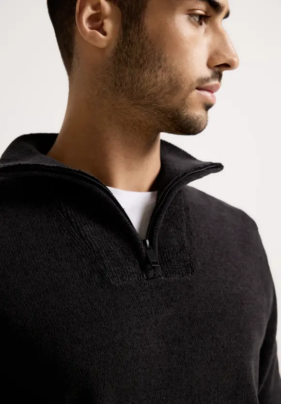 Softer Baumwoll Troyer - Black