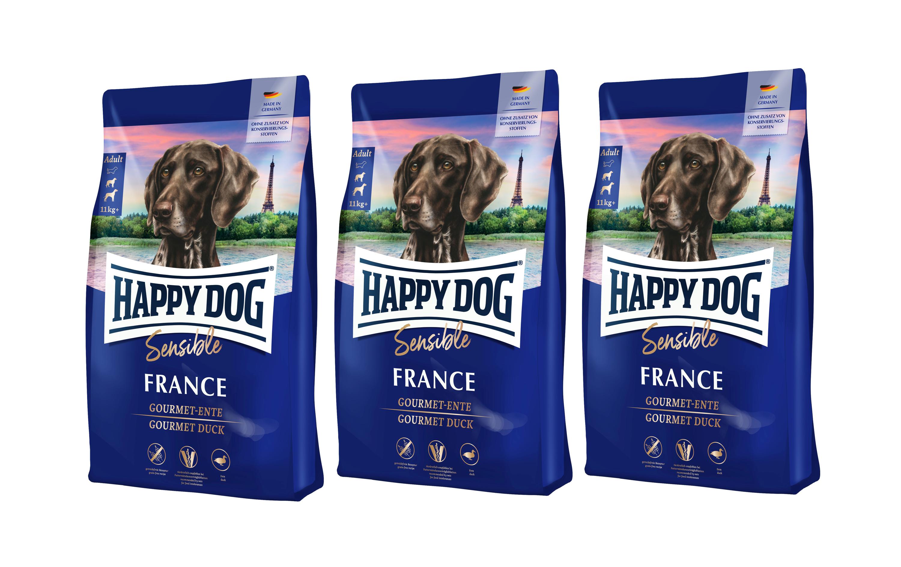 Trockenfutter Sensible France, 3 x 4 kgAlleinfuttermittel für ausgewachsene Hunde