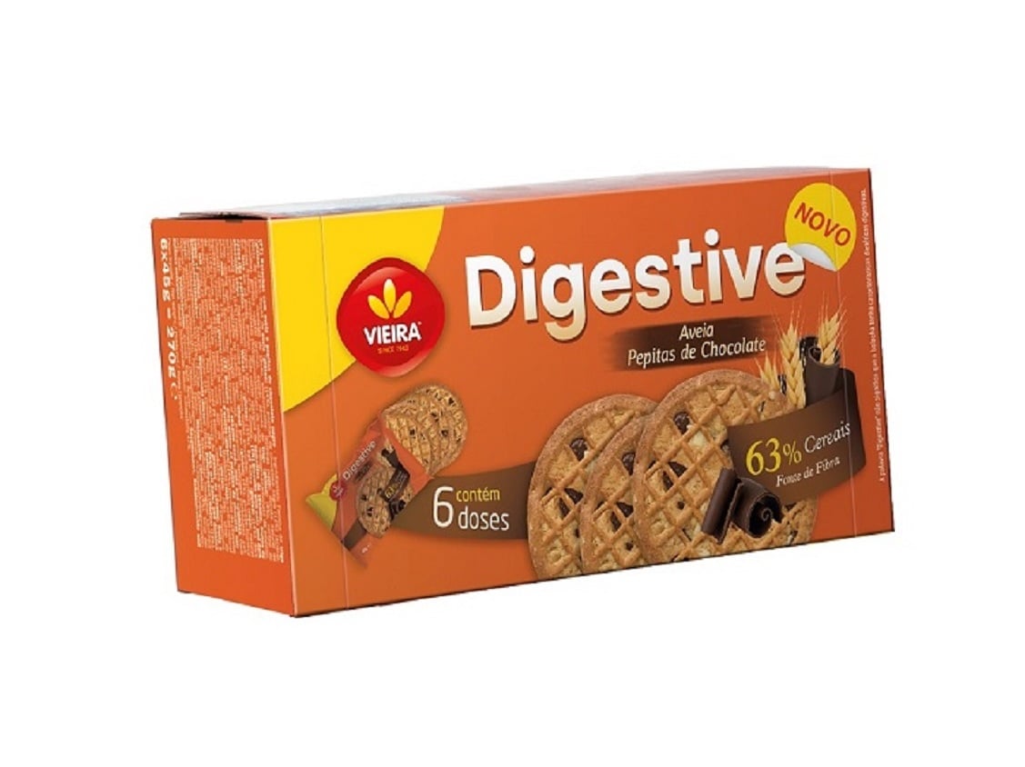 BOLACHA DEGESTIVA VIEIRA AVEIA E CHOCOLATE 6X45G