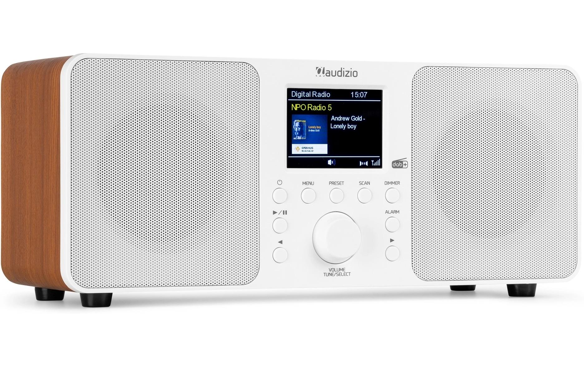 DAB+ Radio Genua WeissDAB+ Radio mit Stereo Lautsprecher und Bluetooth