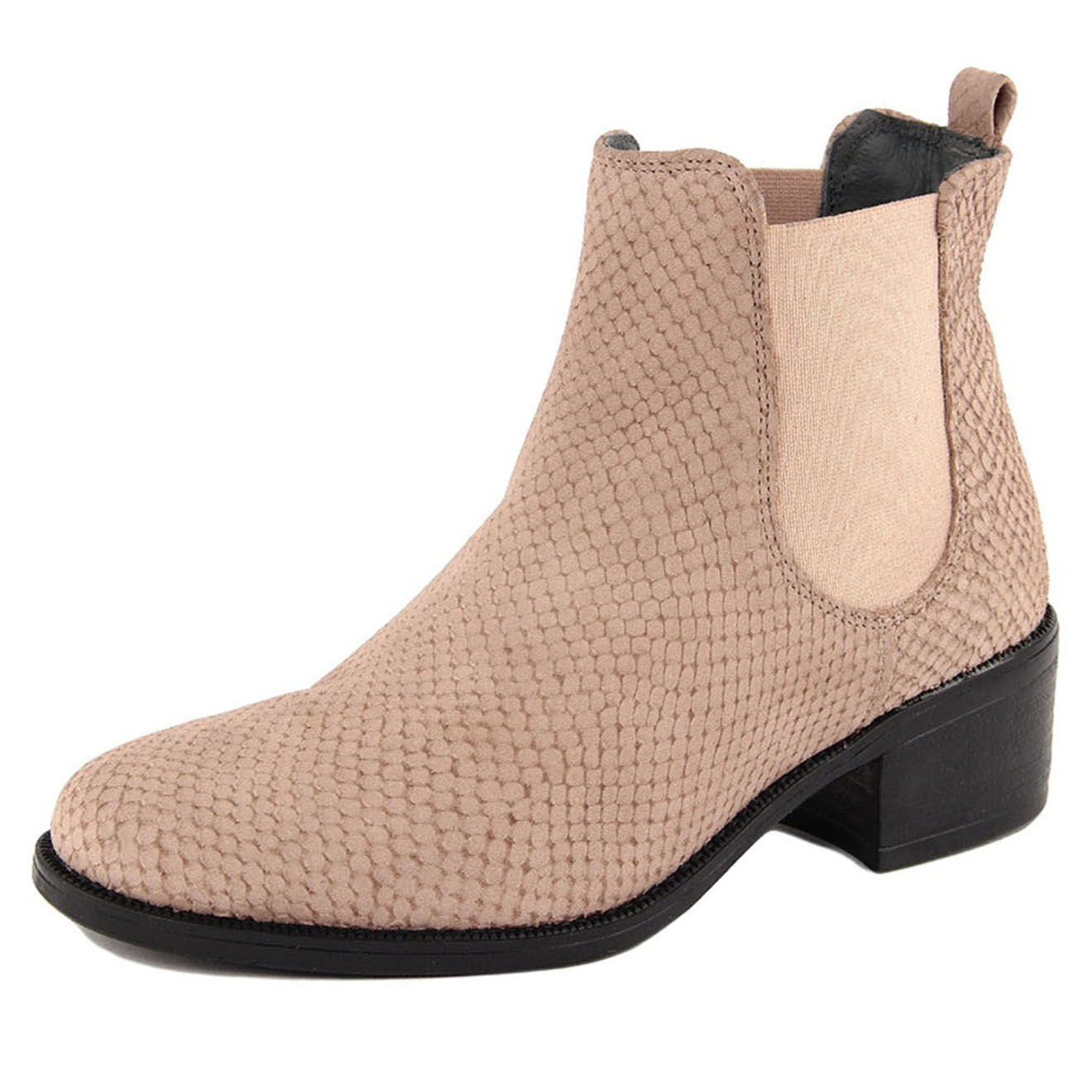 Lab78 Chelsea Boots en Cuir Manon beiges - Talon 4.5 cm