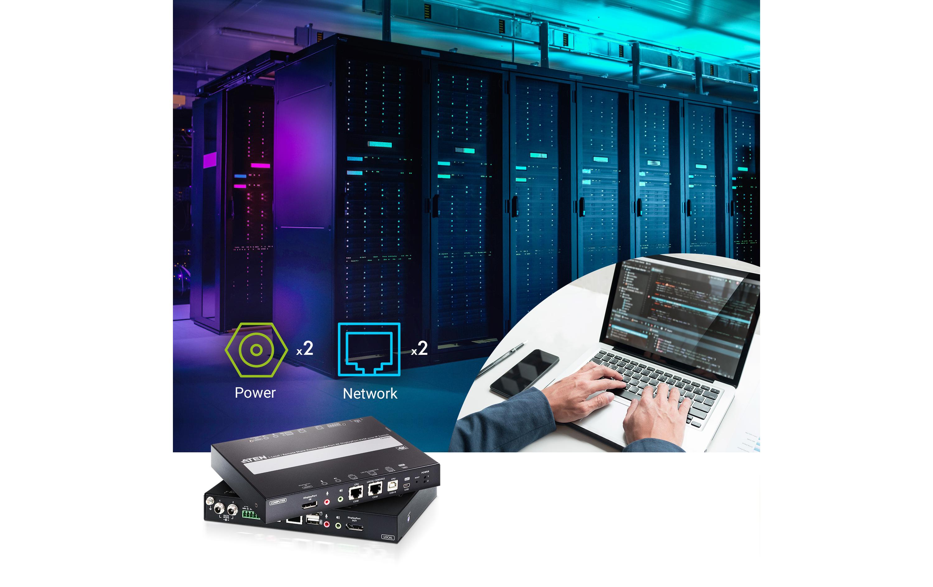 KVM Switch CN9950 DisplayPort<br>1-Local/Remote Share Access Einzelport 4K DisplayPort KVM over IP Switch