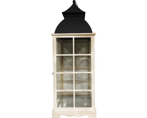 Houten lantaarn, wit, 32 x 32 x 92 cm