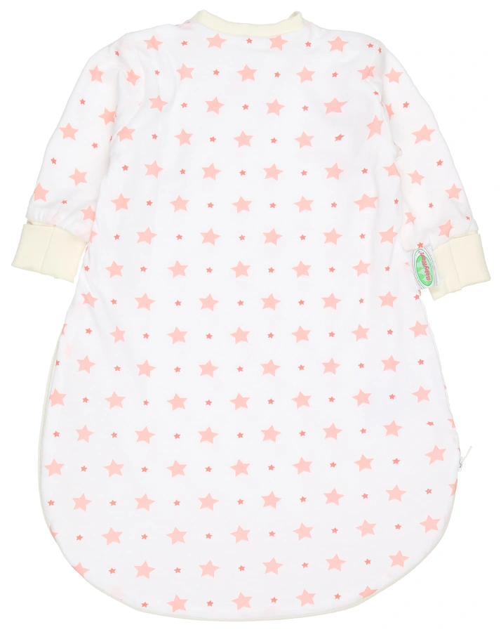 Jersey-Unterziehsack BabyNest® STARS in weiß/hellkoralle