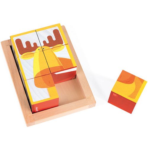 Janod blokpuzzel zigolos bosdieren - 6st