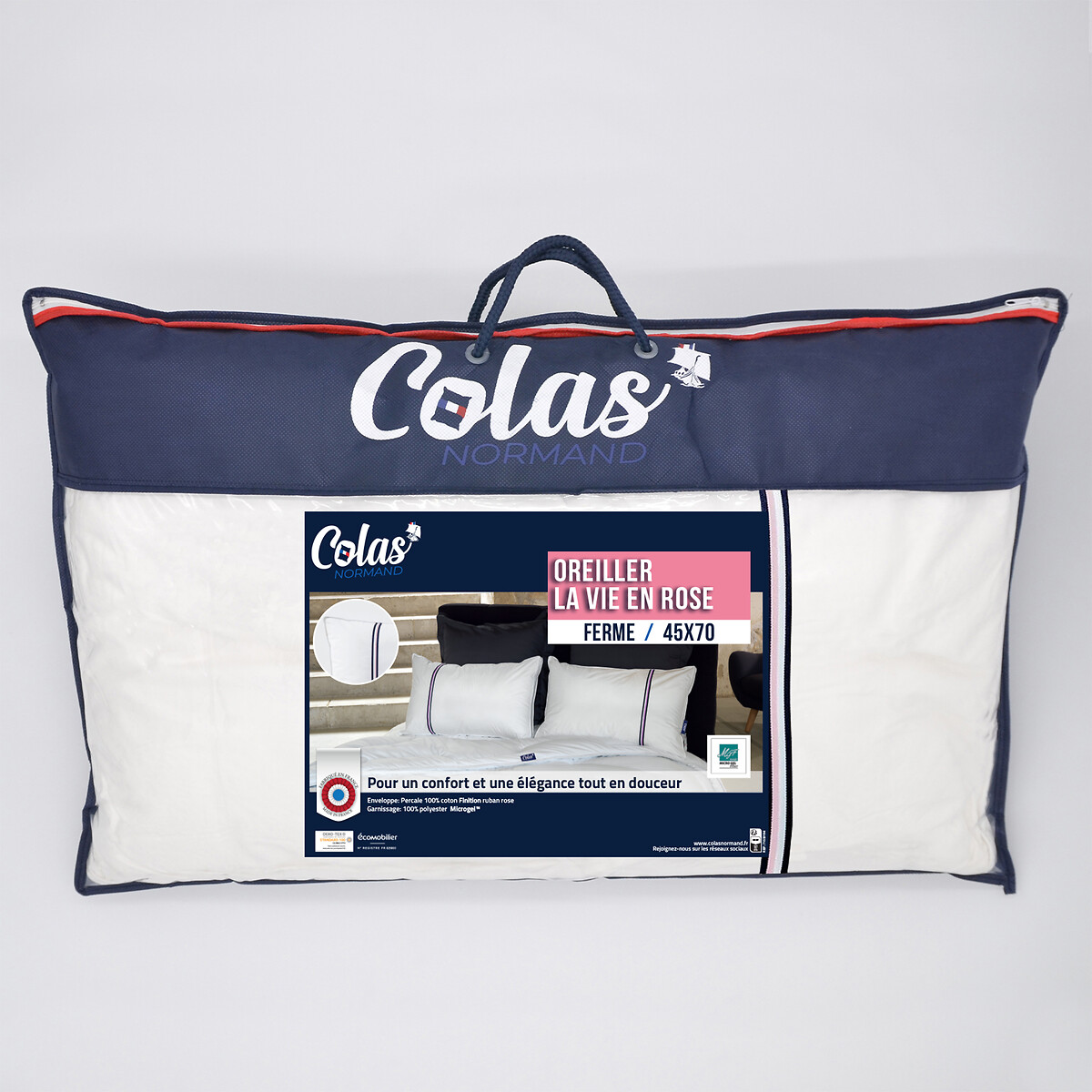 COLAS NORMAND<br>Almofada firme La Vie en Rose
