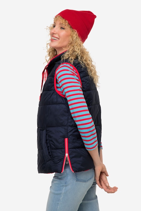 Wende-Weste, Stepp, Stehkragen, Zipper, je 2 Taschen