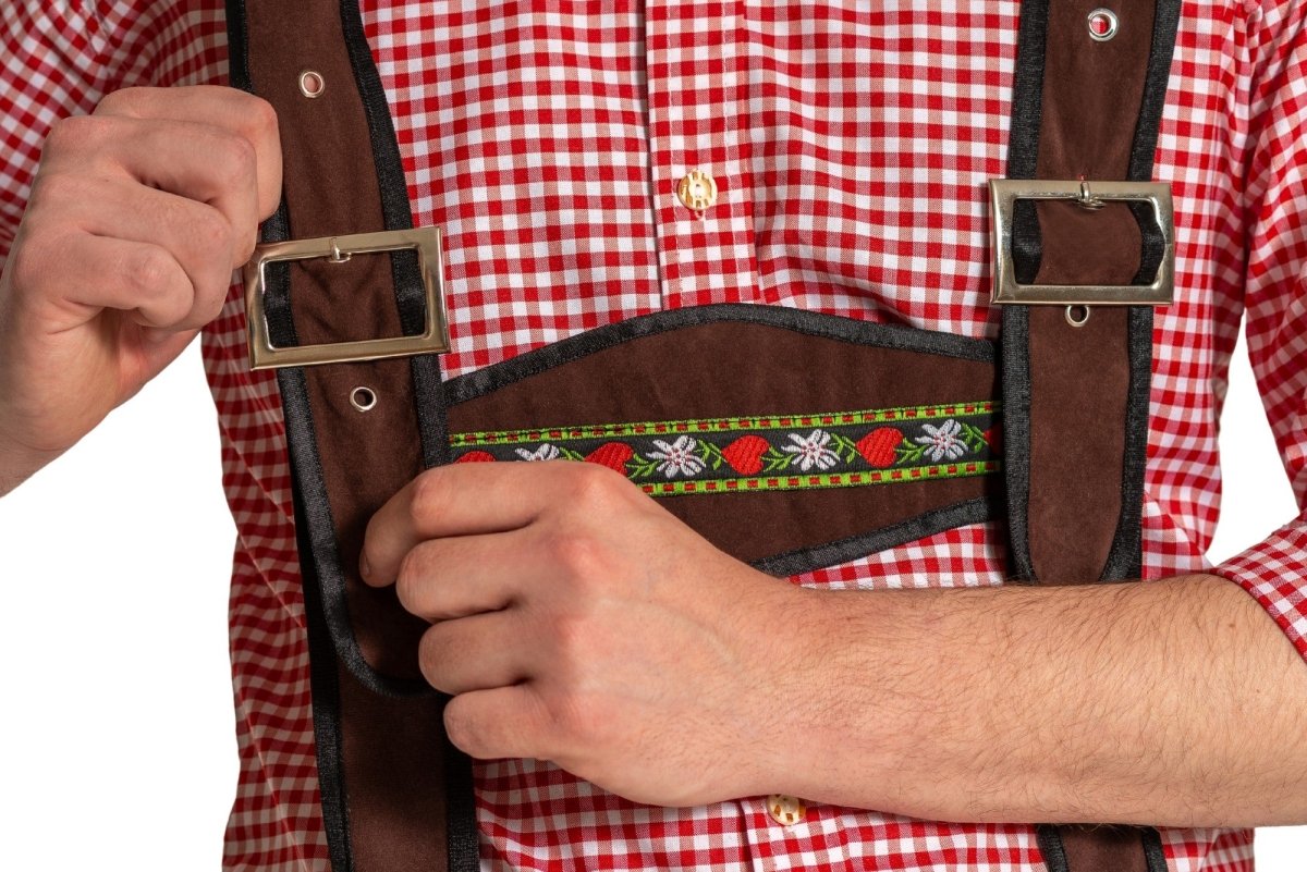 Lederhose Donkerbruin Heren Met Verstelbare Bretels