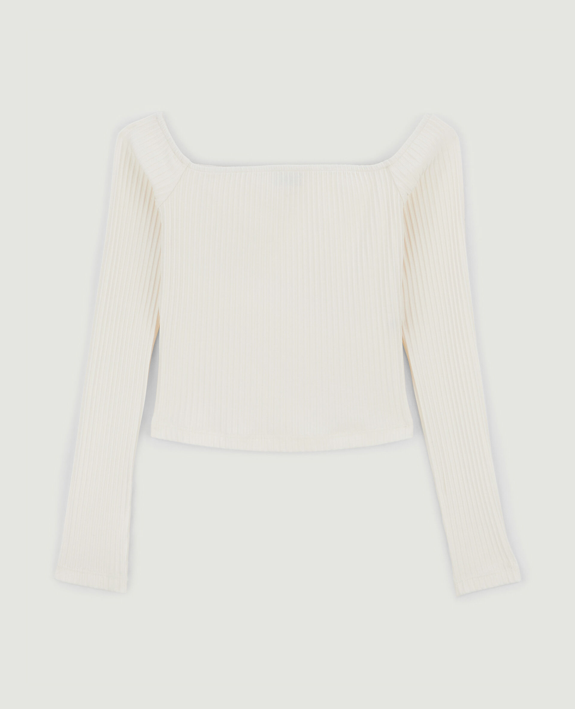 Top court encolure Bardot - Blanc