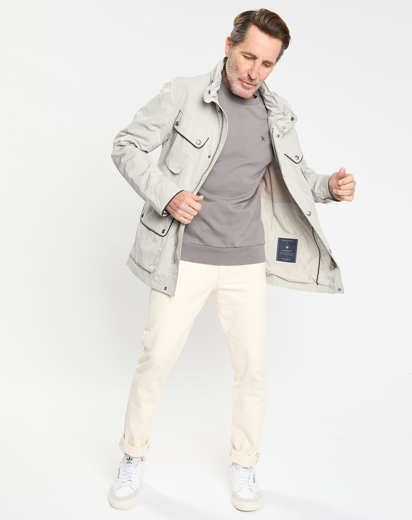 Hackett London Parka imperméable vélo écrue
