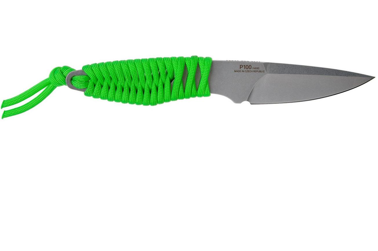 ANV P100 Sleipner, Neon Green Paracord, ANVP100-009, Black Kydex Sheath, nekmes
