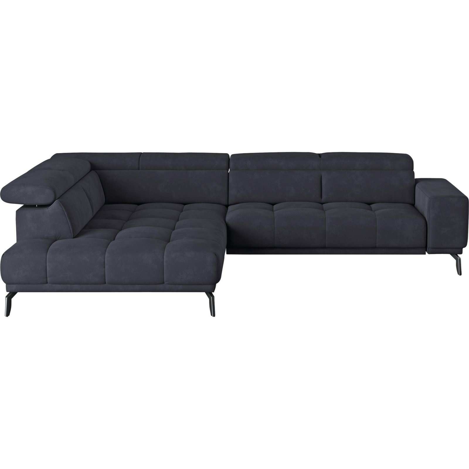 Ecksofa Jamba Stoff schwarz, Ottomane links