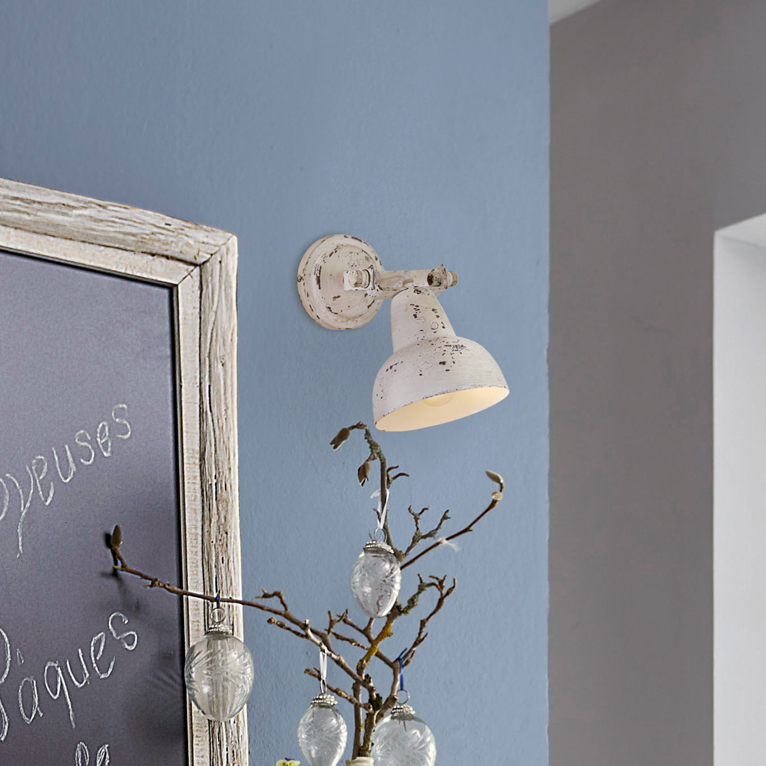 Wandlampe Rieke antikweiß