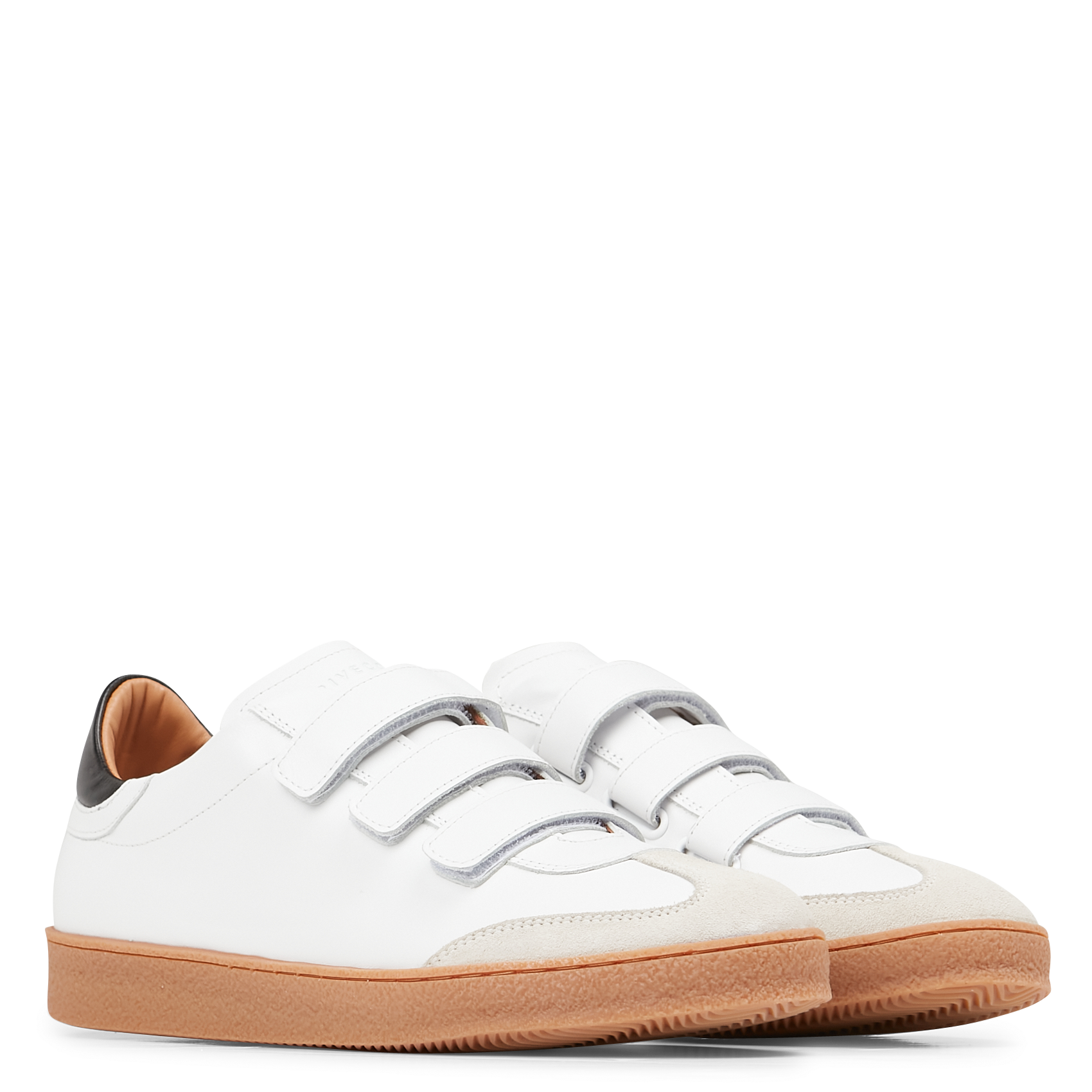 N°11 - Baskets à scratchs en cuir N11 | Blanc