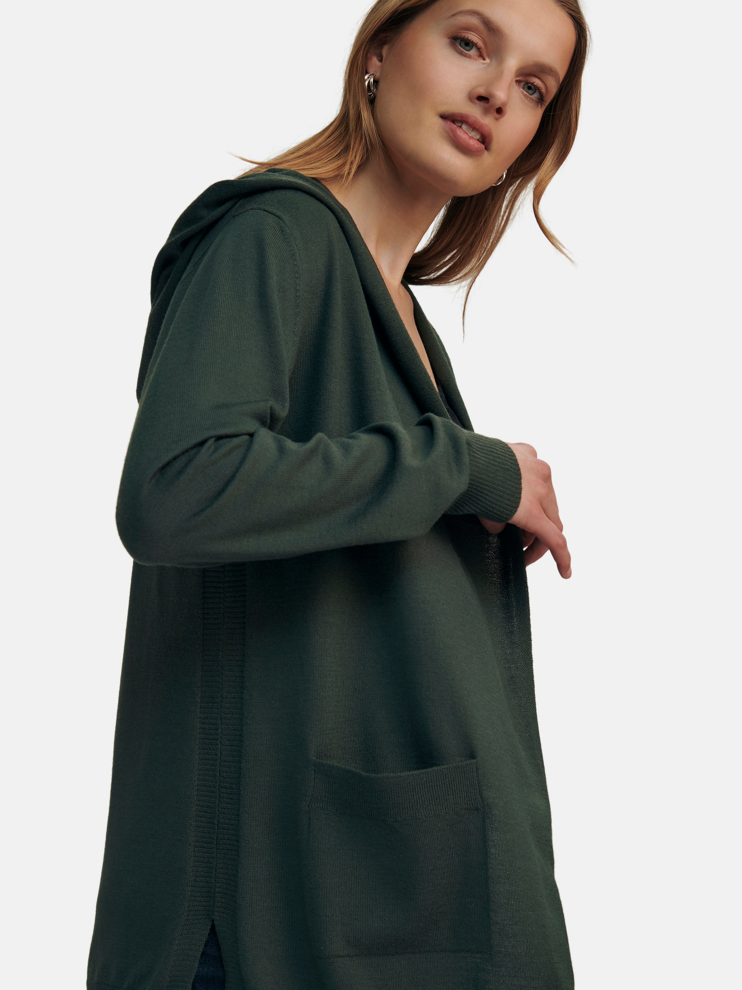 Strickjacke mit Kapuze