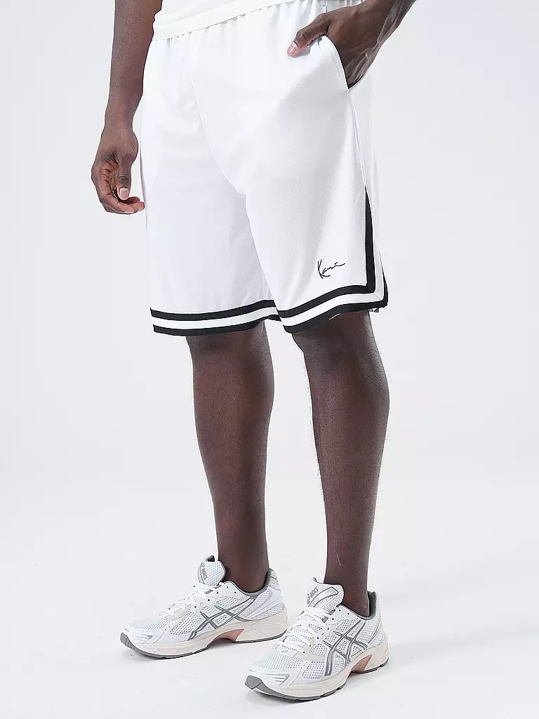 KARL KANI Shorts SIGNATURE MESH weiss