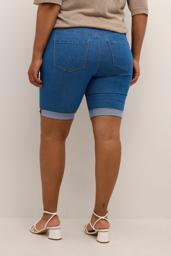 Kaffe Curve KCvicka Jeans Shorts Medium blue washed denim