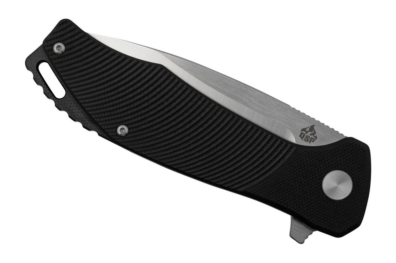 QSP Knife Raven QS122-C1 Black G10, Satin, zakmes