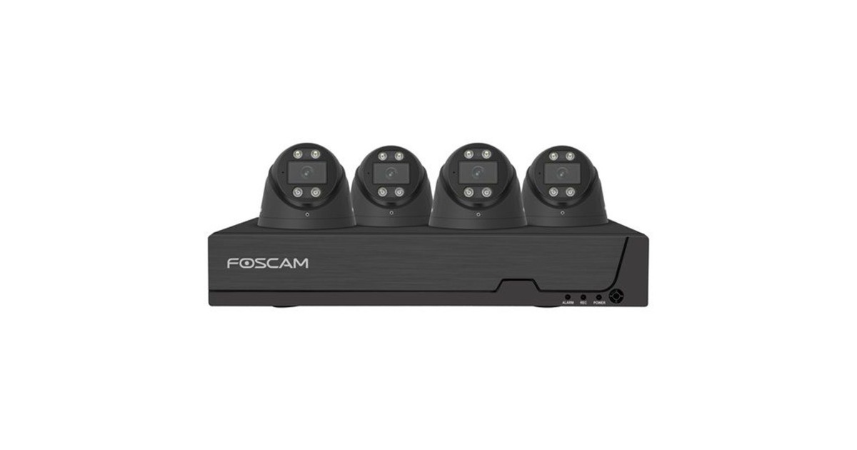 FoscamPoE Kit FN9108E-T4-2T beveiligingsset beveiligingscamera  (Zwart)