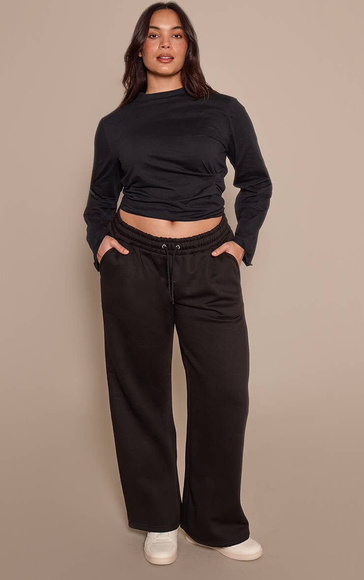 Noir Jogging Grande Taille À Jambes Larges
