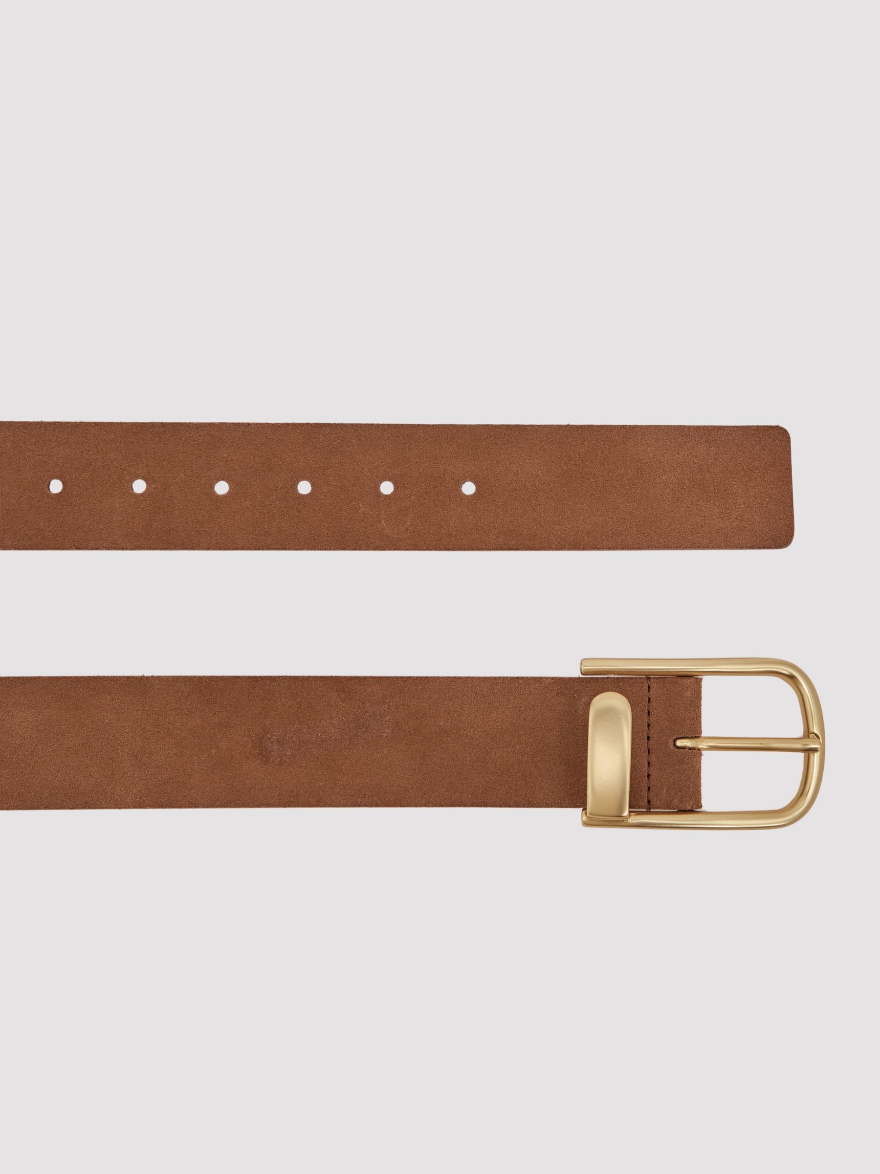 Lichtbruin - Reiss Iyla leren riem met halve gesp