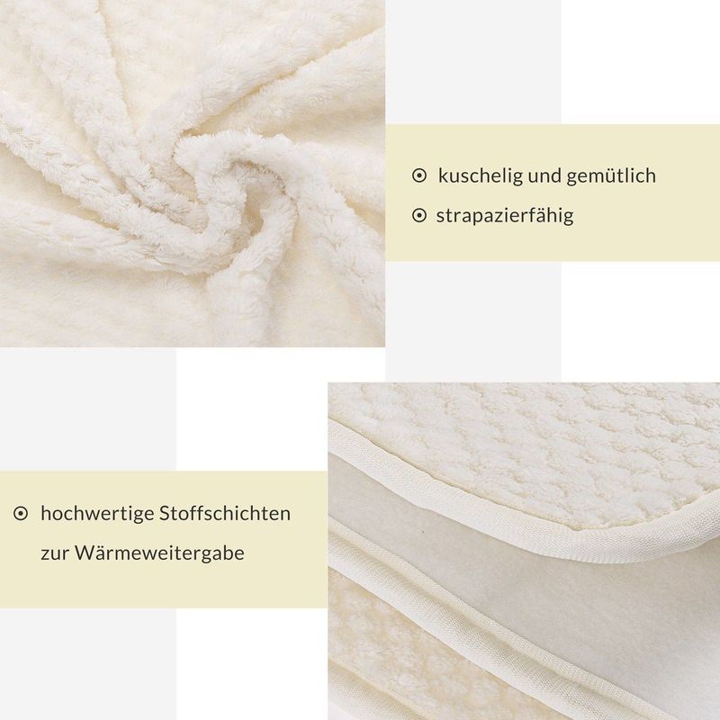 Monzana Warmtedeken - Elektrisch 160 x140cm 5 Temperatuurstanden - Beige