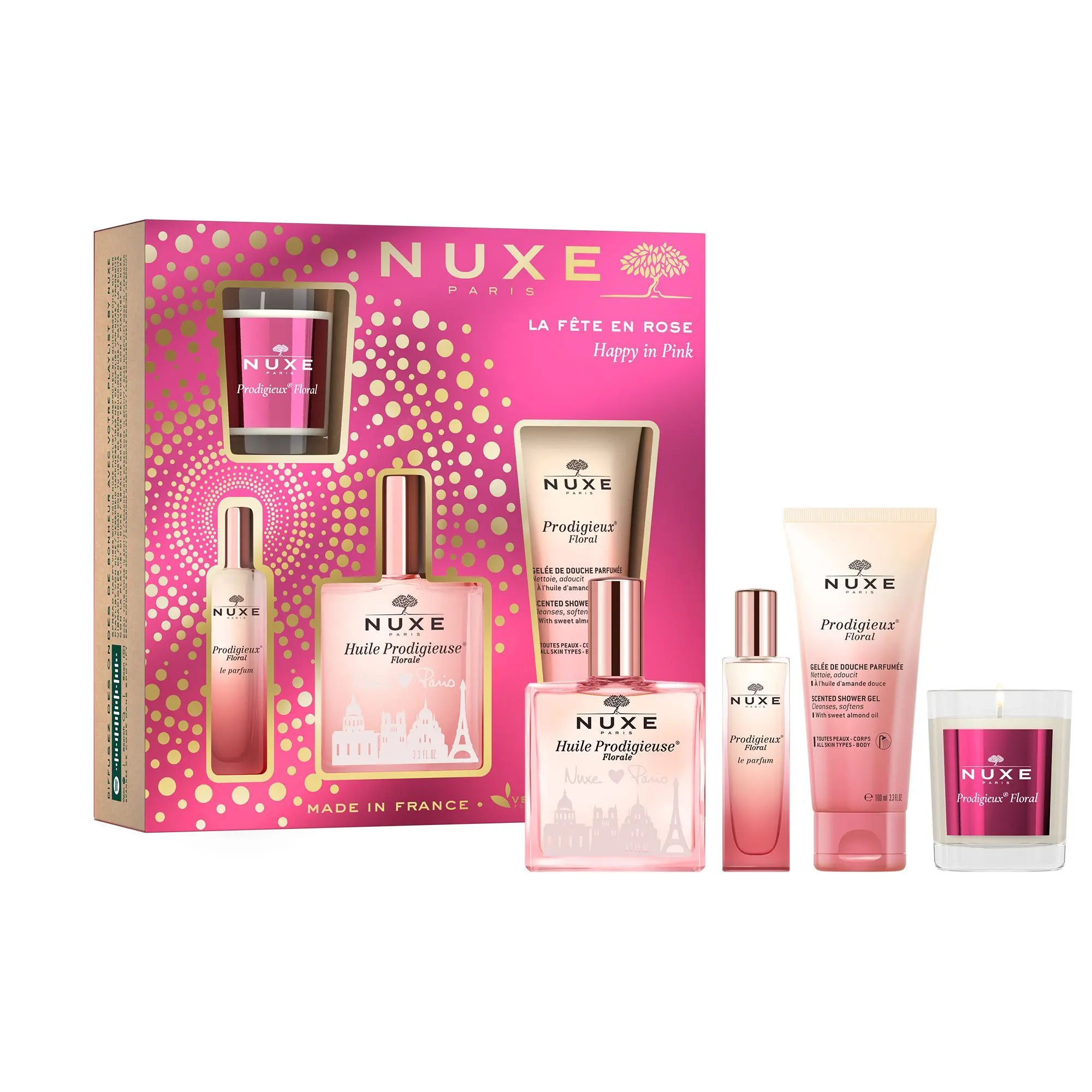 Nuxe - Coffret Prodigieux Floral Eau de parfum 15ml, huile prodigieuse & Gel douche- Coffrets Soins