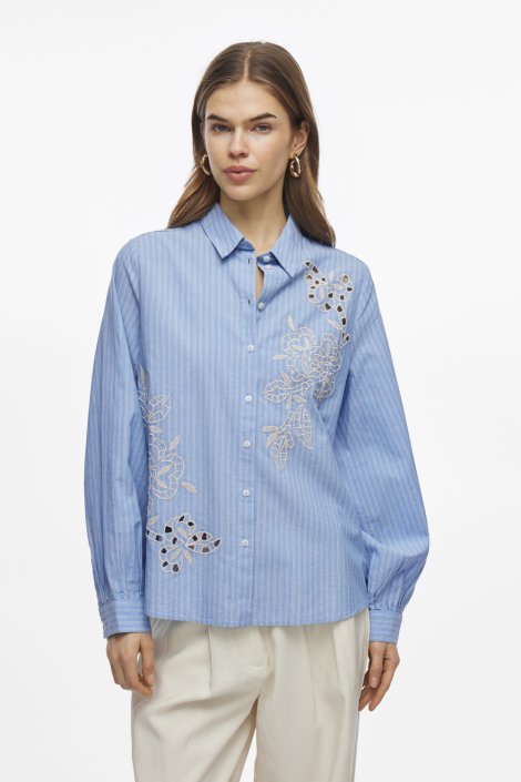 Vila blauwe dames blouse