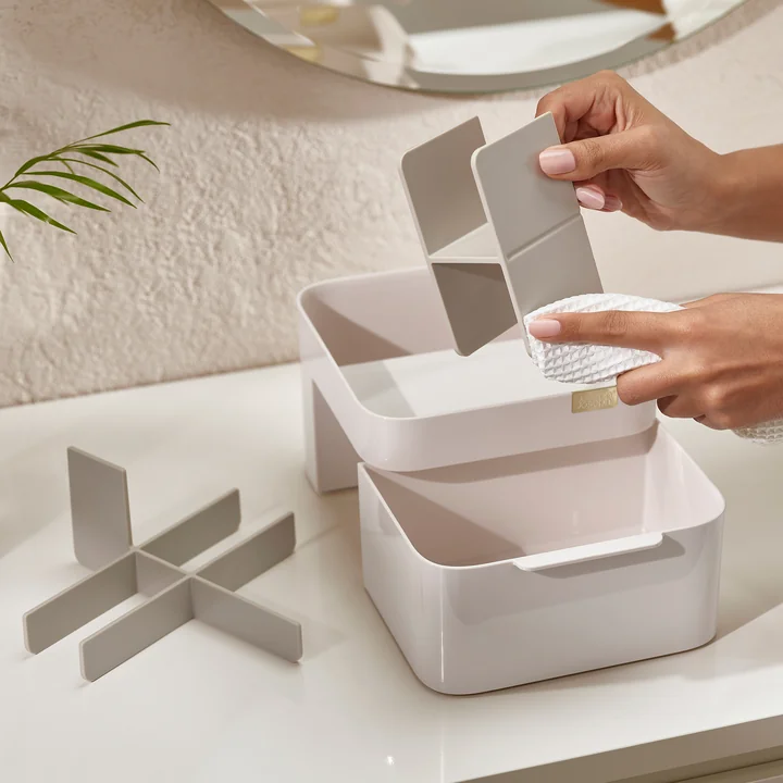 Joseph Joseph - Make Me up Set, Compact Spiegel und Cosmetic Organiser-Set, shell