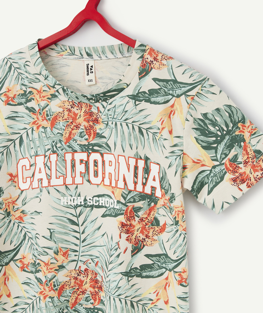 T-SHIRT GARÇON IMPRIMÉ TROPICAL EN COTON BIO