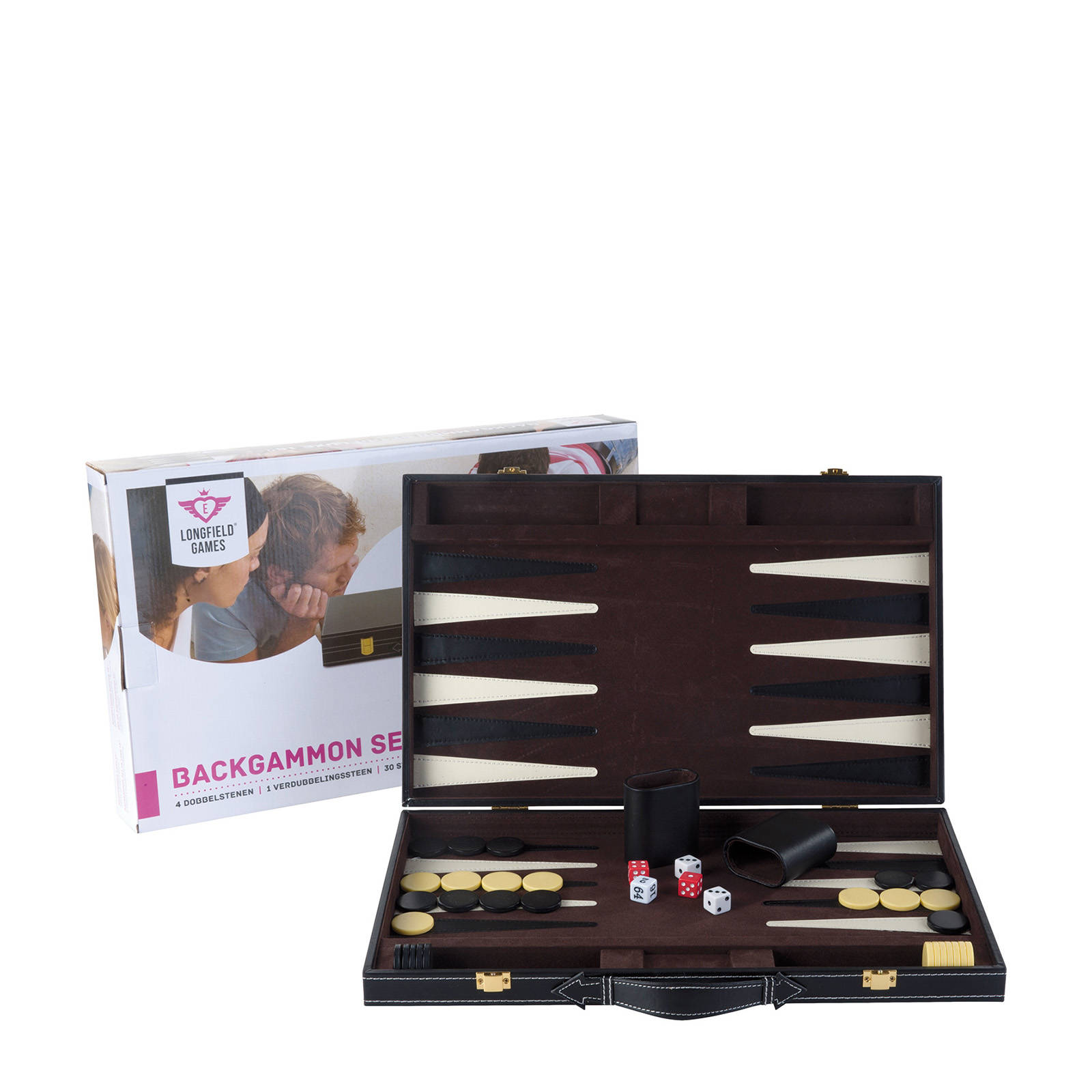 Buffalo Backgammon ingelegd 46 x 30 cm zwart Backgammon ingelegd 46 x 28 cm zwart