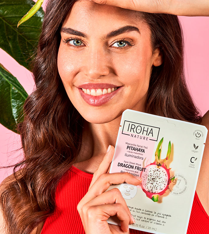 Iroha Nature - Máscara de Tecido Facial Iluminadora - Pitahaya
