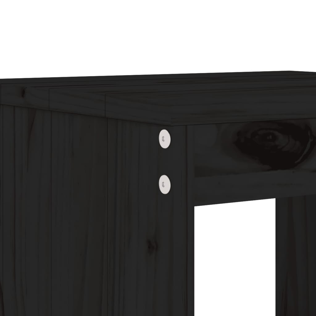Ensemble de bar de jardin 7 pcs noir bois de pin massif