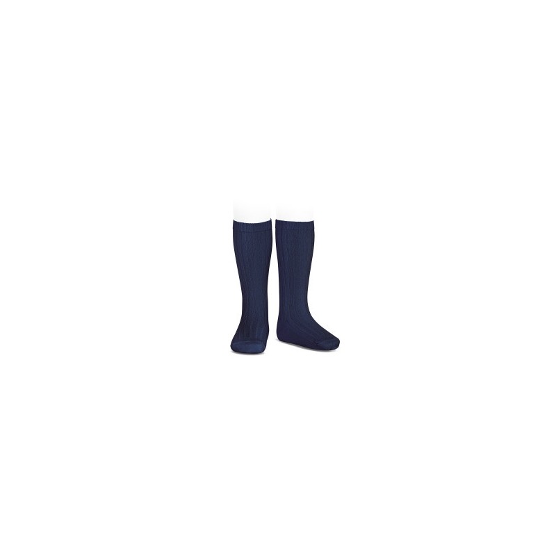 Condor Condor chaussettes hautes côtelées marine