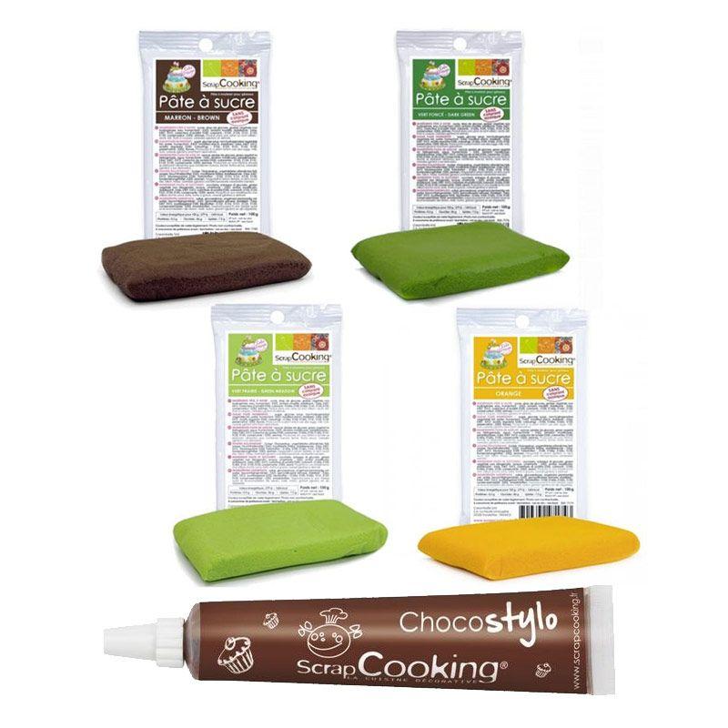 Kit pâte à sucre Potager + 1 Stylo chocolat Scrapcooking