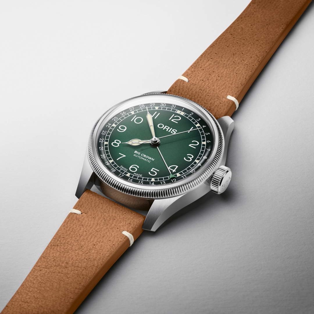 Oris Big Crown Pointer Date Cervo Volante Grün