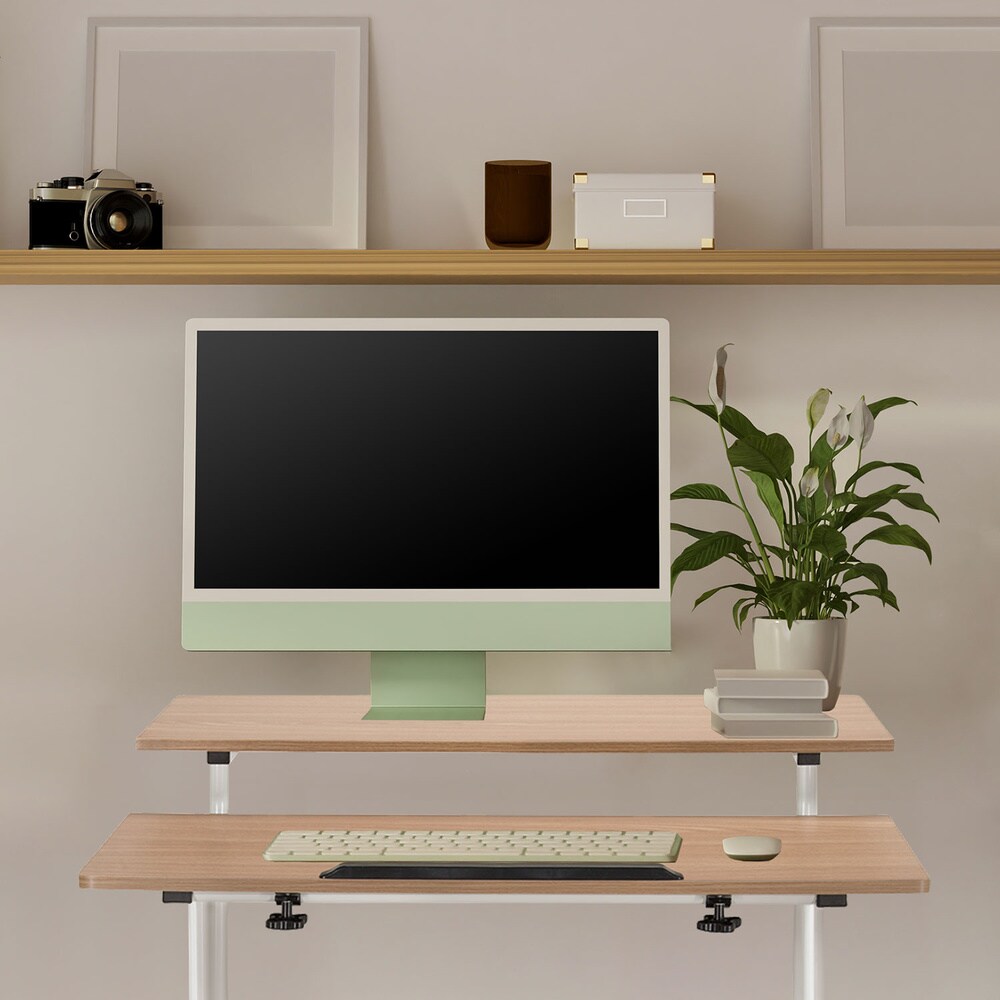 Stehschreibtisch WORKSTATION I Melaminharzbeschichtete Spanplatte, Gestell pulverbeschichteter Stahl hjh OFFICE