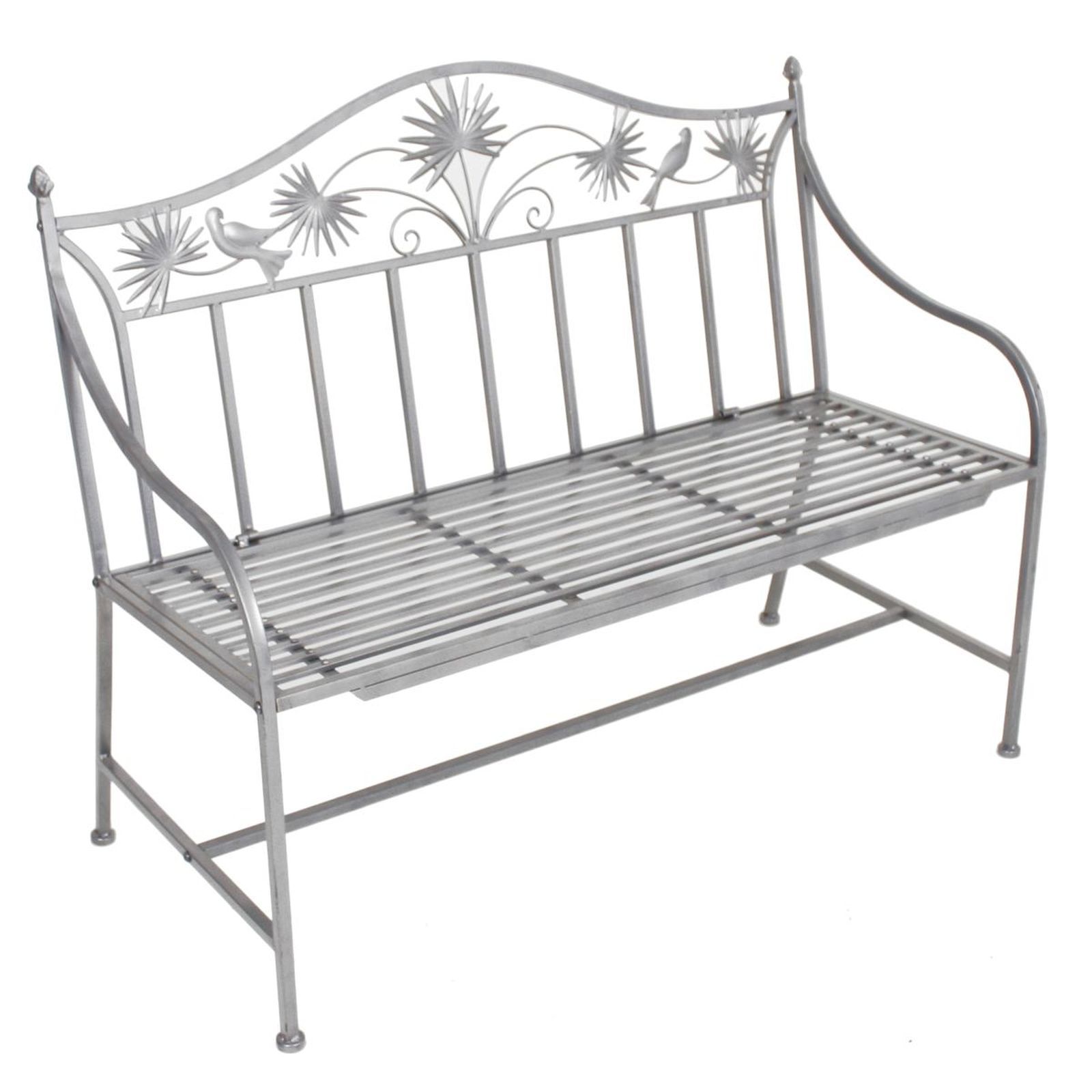 Gartenbank TALIN - grau - Metall - 111 cm