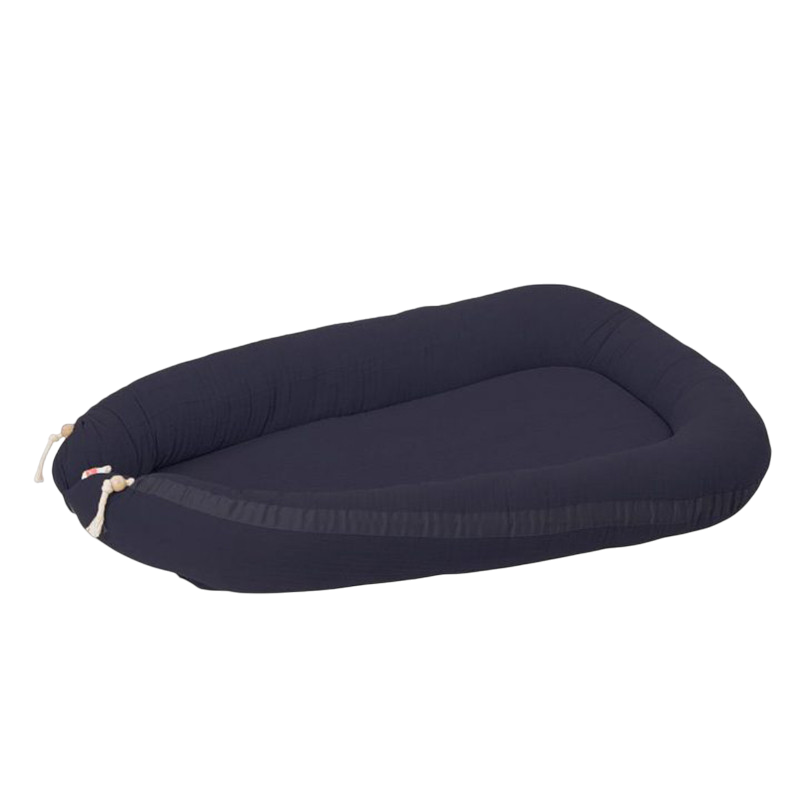Babynest Musselin dunkelblau