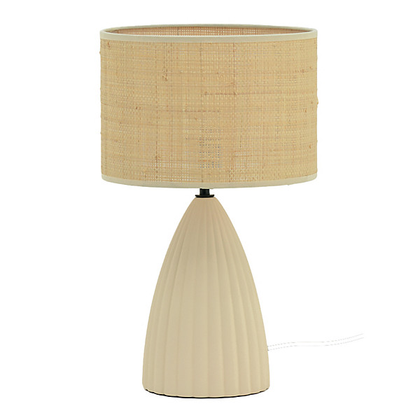 Lampe de bureau Sonia céramique et sisal crème
