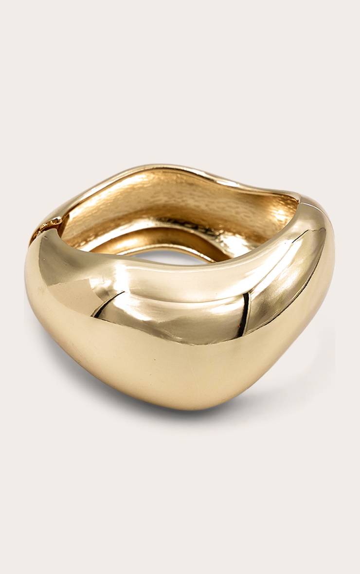 Doré Bracelet Jonc Abstrait