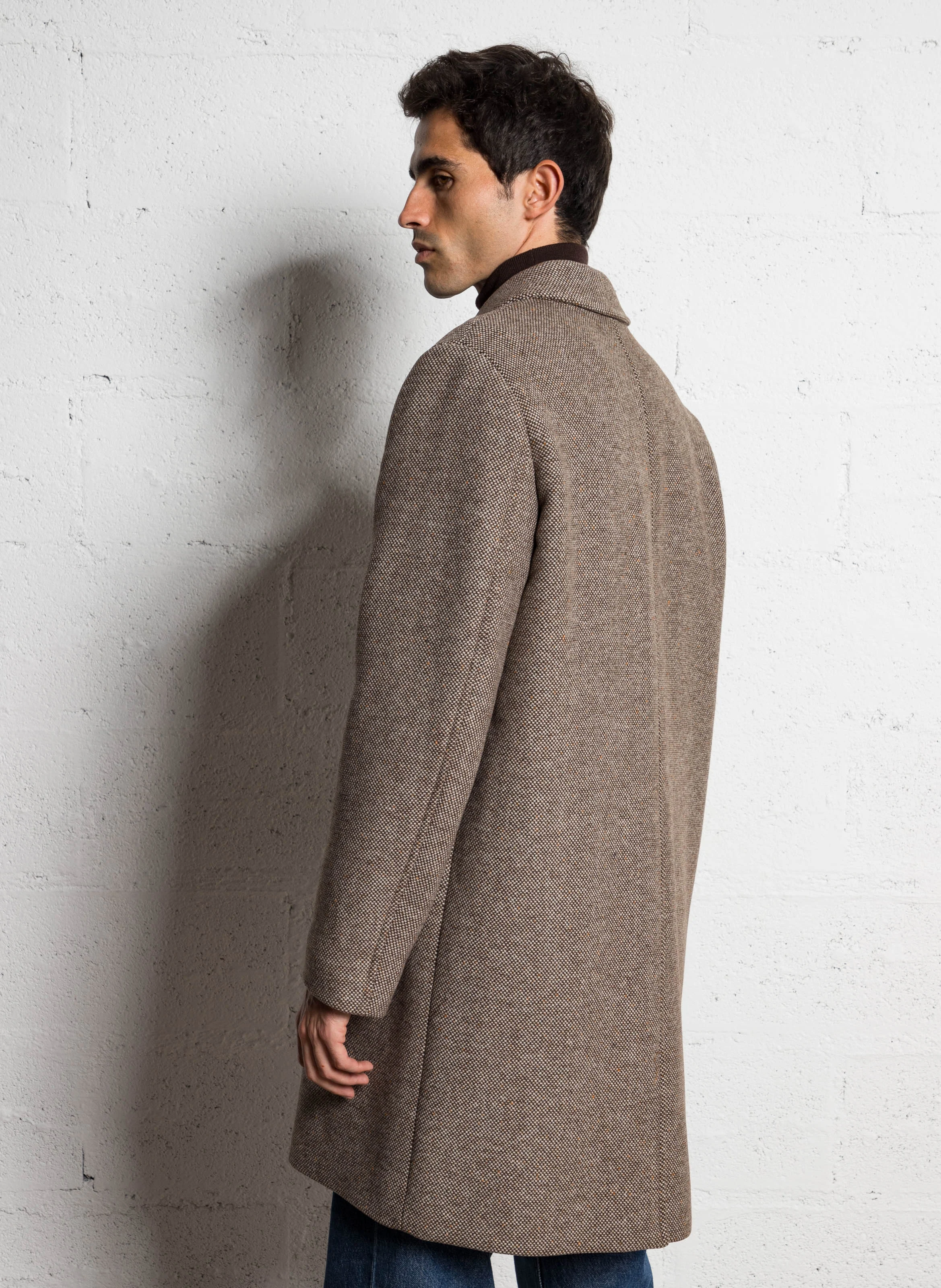 ARCHIVE - Manteau col classique en laine mélangée| Marron