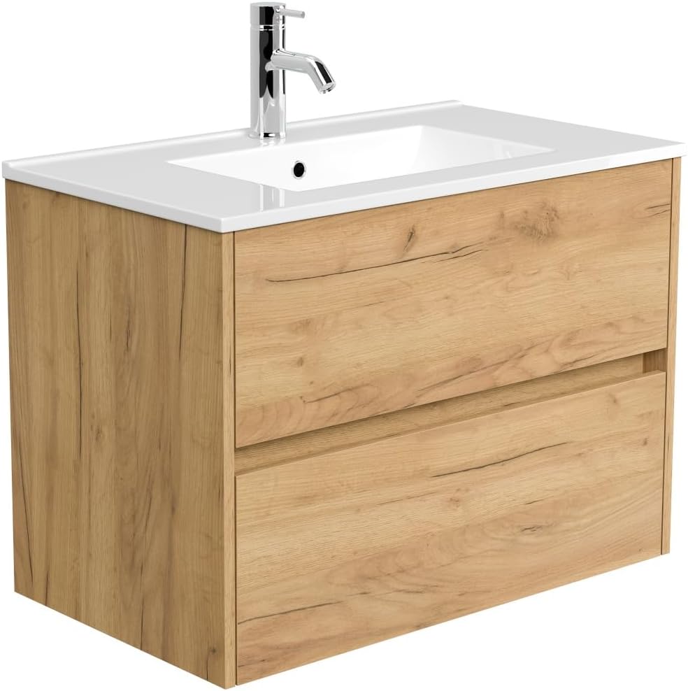 Magnolia Home Badmöbel Taifun & Waschtisch 80cm 2 Greifraum SoftClose Auszüge