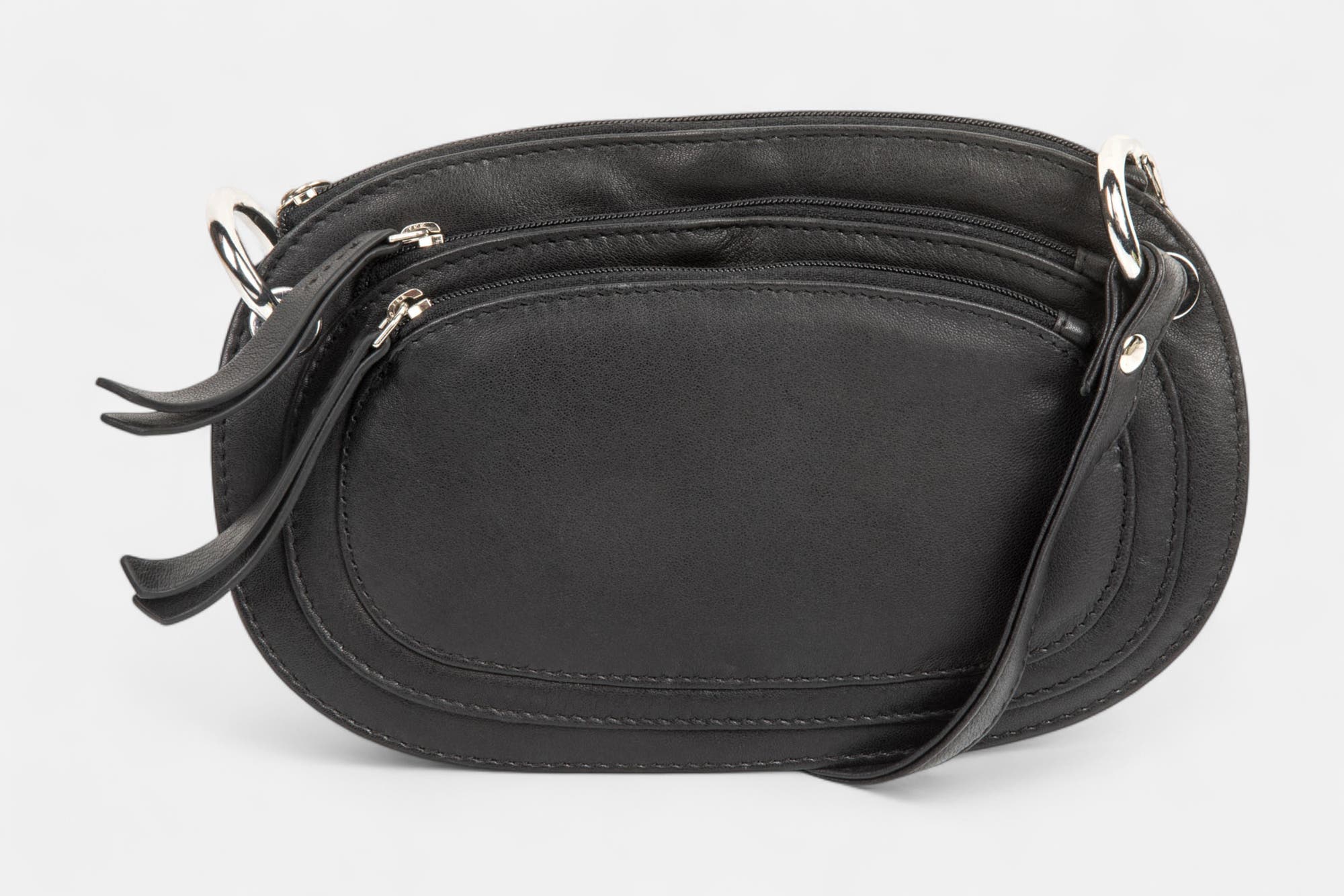 Sac bandoulière en cuir noir