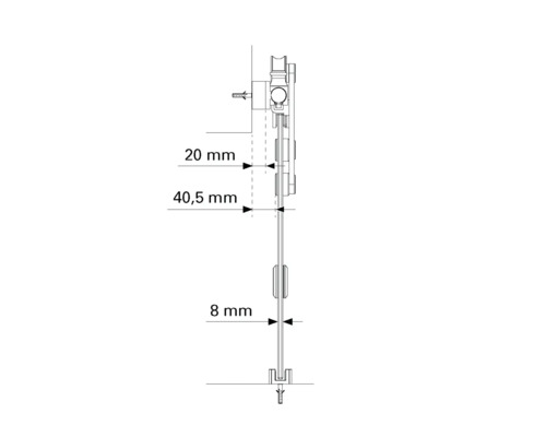 Pertura 20 mm afstandshouderset voor Tildra schuifdeurbeslag