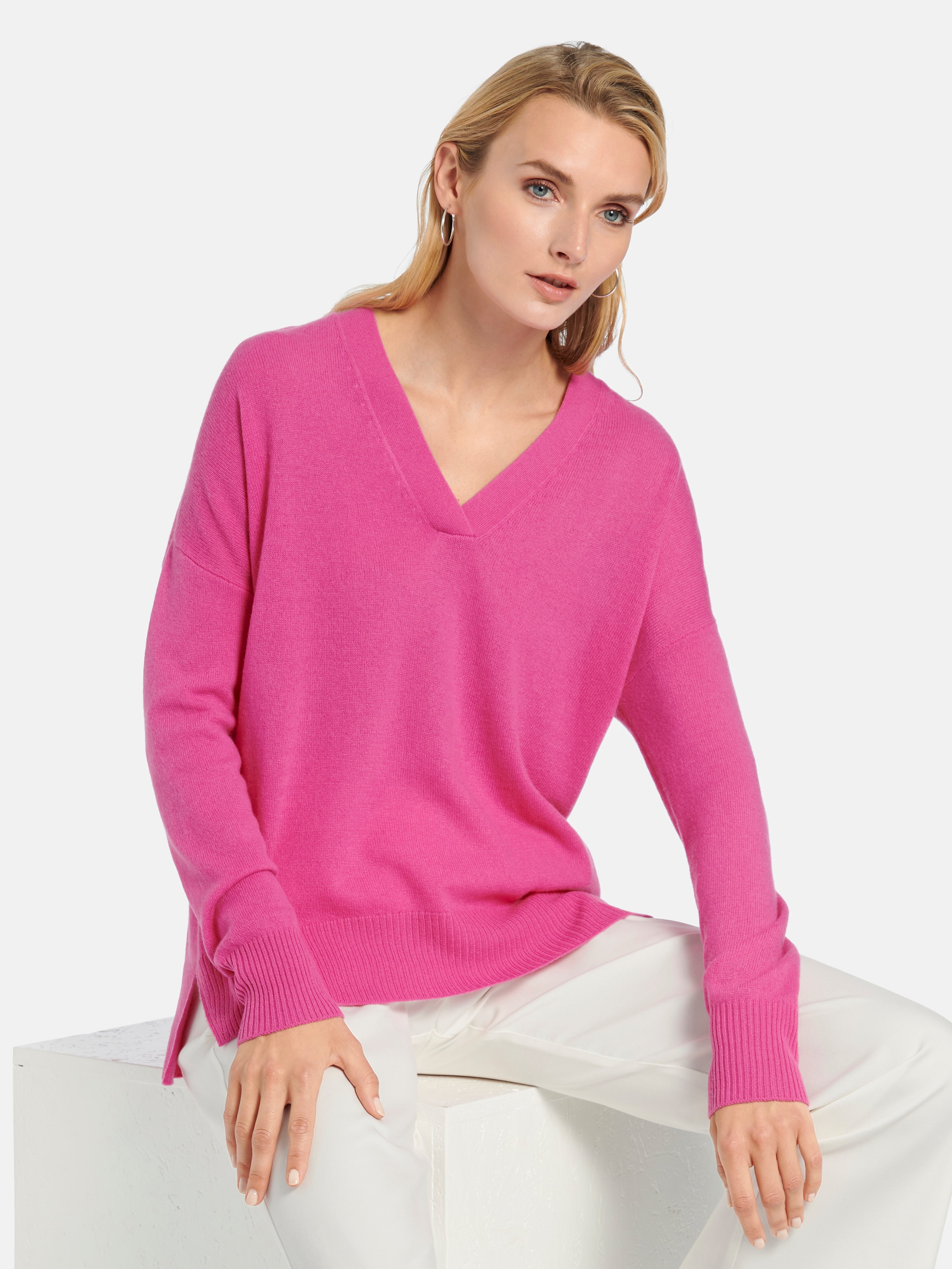 V-Pullover aus 100% Kaschmir
